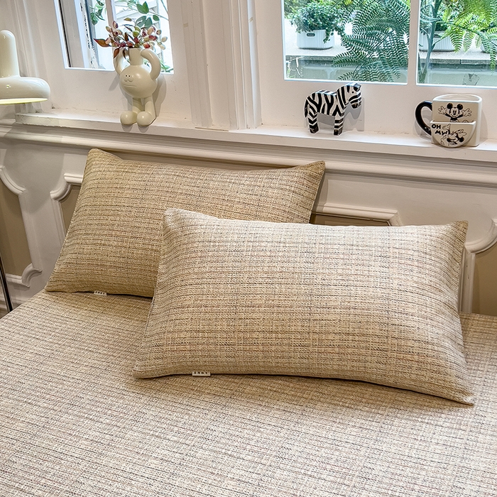 91家纺网 家纺一手货源 找家纺 芃成家纺 2026新款老粗布单床笠 明沙