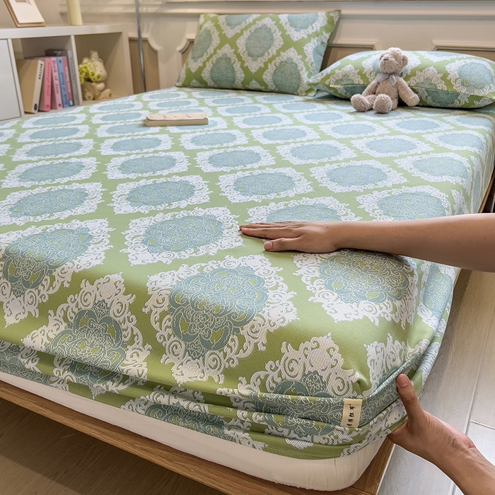 91家纺网 家纺一手货源 找家纺 芃成家纺 2026新款老粗布单床笠 夏洛特