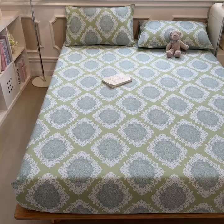 91家纺网 家纺一手货源 找家纺 芃成家纺 2026新款老粗布单床笠 夏洛特