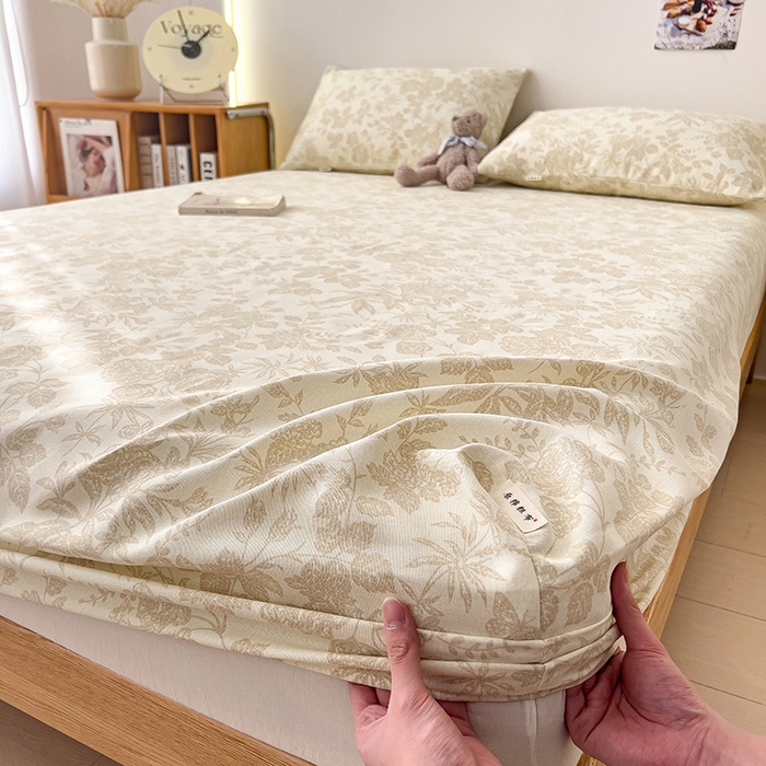 91家纺网 家纺一手货源 找家纺 芃成家纺 2026新款老粗布单床笠 叶花洲