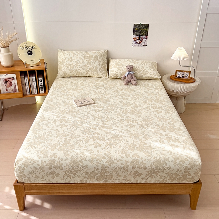 91家纺网 家纺一手货源 找家纺 芃成家纺 2026新款老粗布单床笠 叶花洲