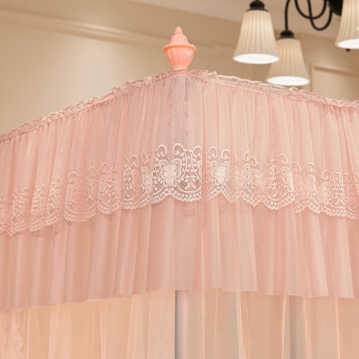 91家纺网 家纺一手货源 找家纺 海虹蚊帐 2026新款2603款三开门一体防尘顶落地蚊帐 玉色