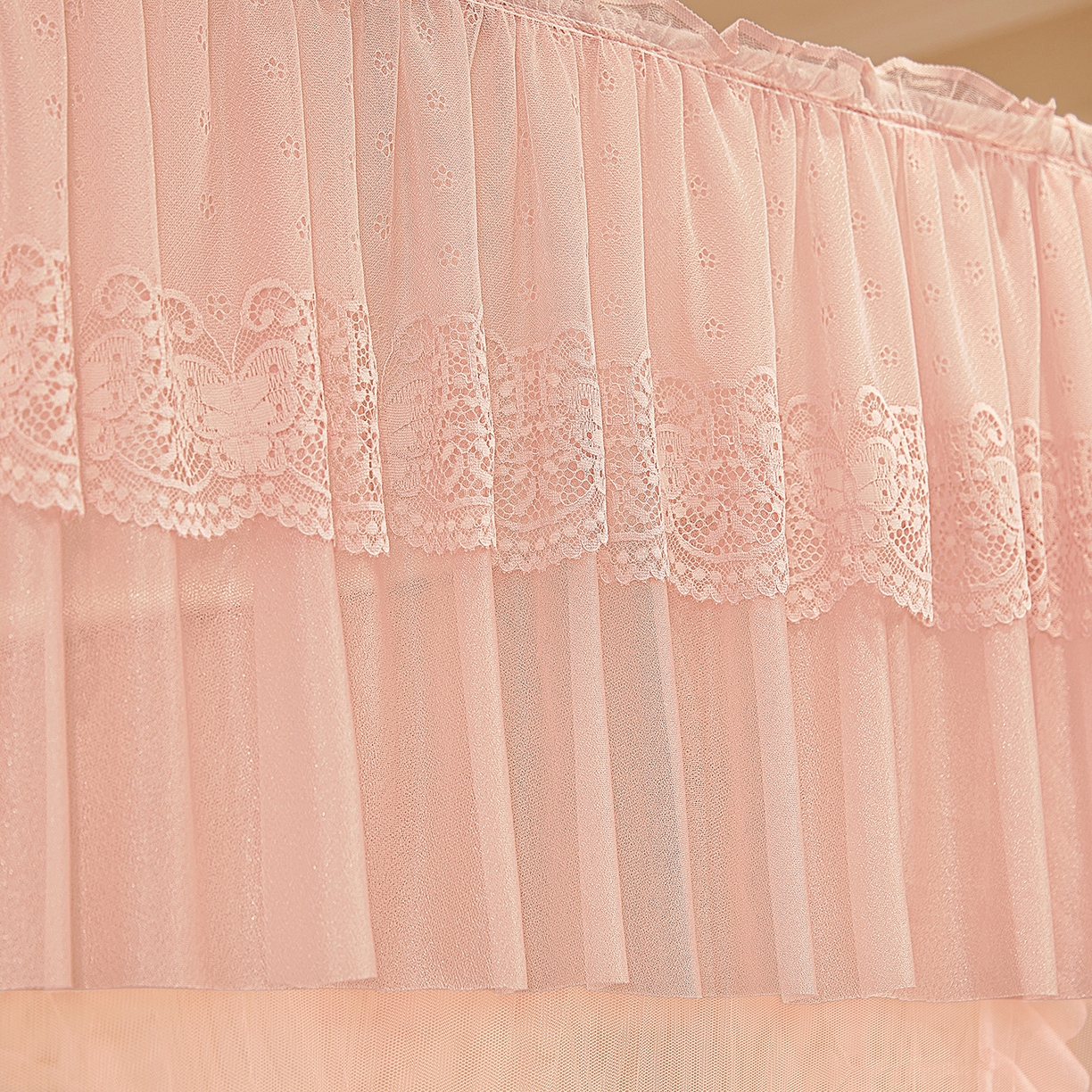 91家纺网 家纺一手货源 找家纺 海虹蚊帐 2026新款2603款三开门一体防尘顶落地蚊帐 玉色