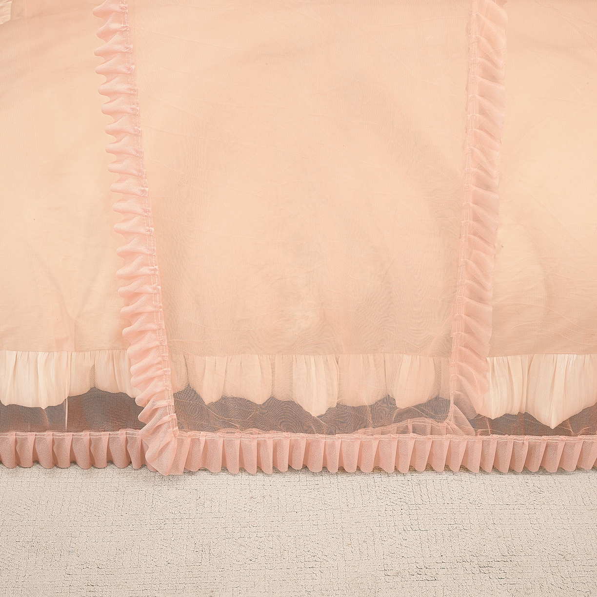 91家纺网 家纺一手货源 找家纺 海虹蚊帐 2026新款2603款三开门一体防尘顶落地蚊帐 玉色