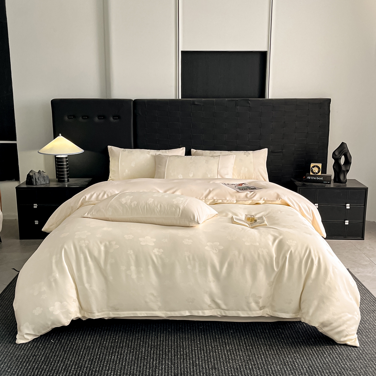 91家纺网 家纺一手货源 找家纺 （总）你好美丽 2026新款柔软水洗棉立体浮雕提花四件套-繁花系列