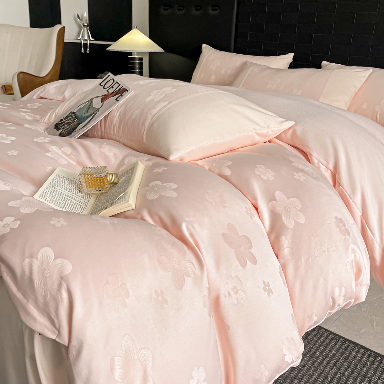 91家纺网 家纺一手货源 找家纺 你好美丽 2026新款柔软水洗棉立体浮雕提花四件套-繁花系列 繁花玉