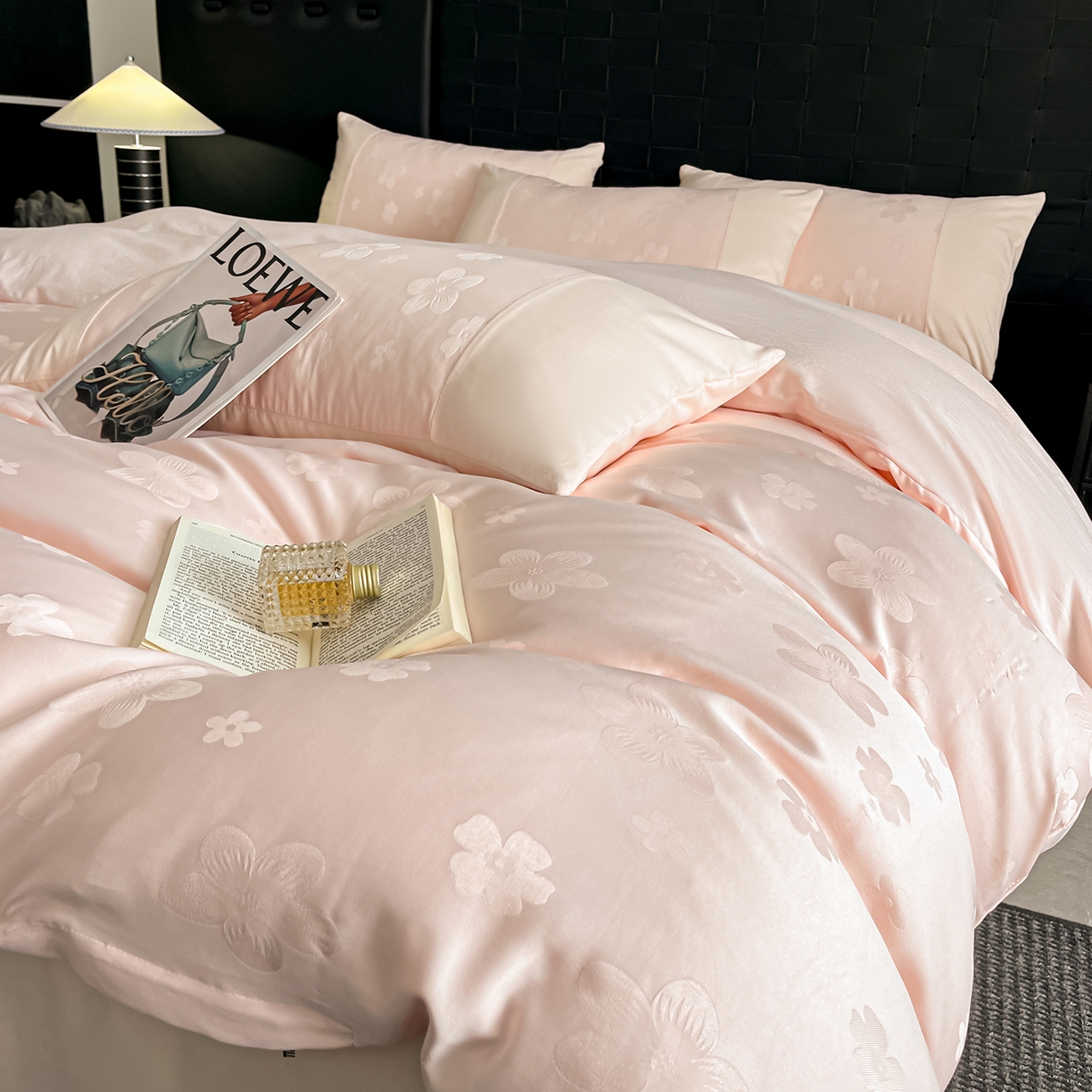 91家纺网 家纺一手货源 找家纺 你好美丽 2026新款柔软水洗棉立体浮雕提花四件套-繁花系列 繁花玉