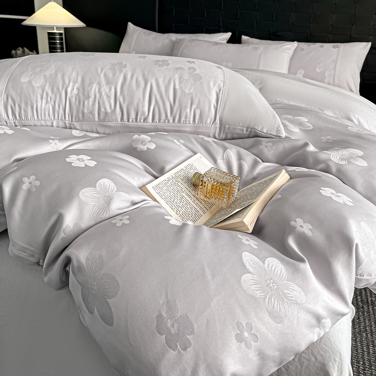 91家纺网 家纺一手货源 找家纺 （总）你好美丽 2026新款柔软水洗棉立体浮雕提花四件套-繁花系列