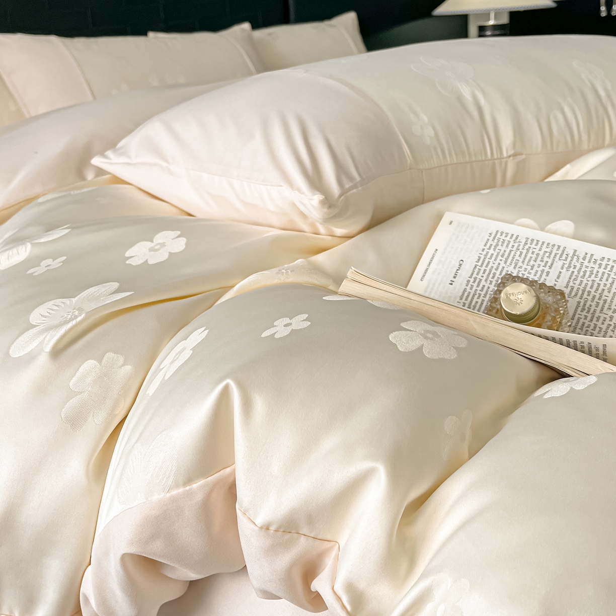 91家纺网 家纺一手货源 找家纺 （总）你好美丽 2026新款柔软水洗棉立体浮雕提花四件套-繁花系列