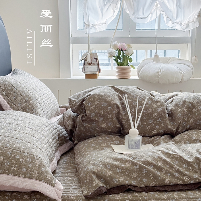 91家纺网 家纺一手货源 找家纺 （总）明玉家纺馆 2026新款古法水洗仿棉床盖四件套