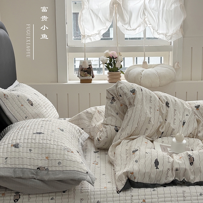 91家纺网 家纺一手货源 找家纺 （总）明玉家纺馆 2026新款古法水洗仿棉床盖四件套