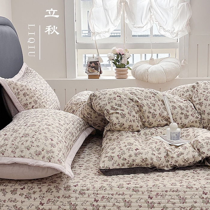 91家纺网 家纺一手货源 找家纺 （总）明玉家纺馆 2026新款古法水洗仿棉床盖四件套