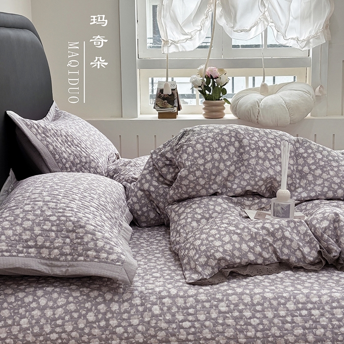 91家纺网 家纺一手货源 找家纺 （总）明玉家纺馆 2026新款古法水洗仿棉床盖四件套