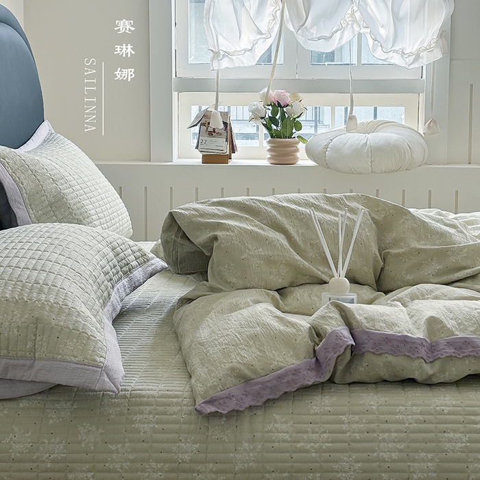 91家纺网 家纺一手货源 找家纺 （总）明玉家纺馆 2026新款古法水洗仿棉床盖四件套