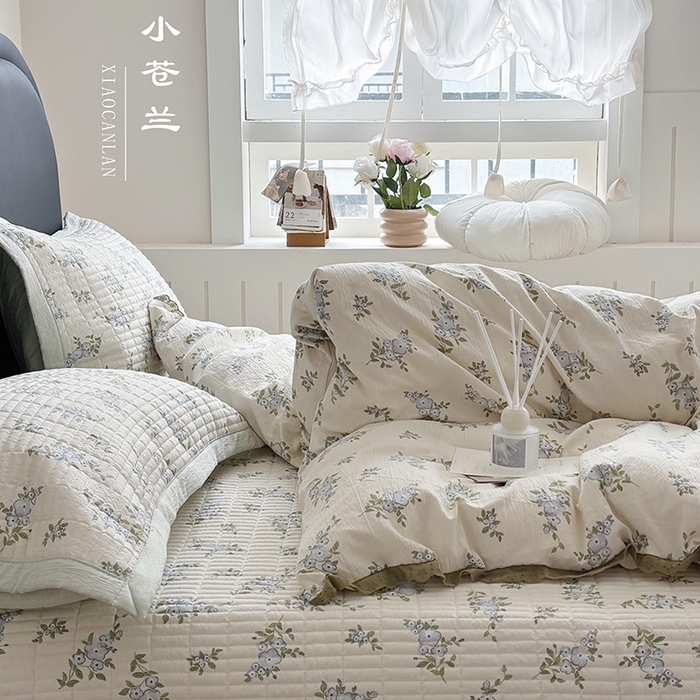 91家纺网 家纺一手货源 找家纺 （总）明玉家纺馆 2026新款古法水洗仿棉床盖四件套