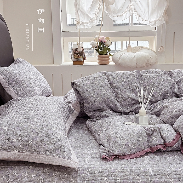 91家纺网 家纺一手货源 找家纺 （总）明玉家纺馆 2026新款古法水洗仿棉床盖四件套