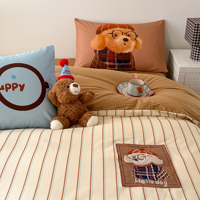 91家纺网 家纺一手货源 找家纺 （总）HL原创 2026春夏新款全棉纯棉13372活性数码贴布绣四件套