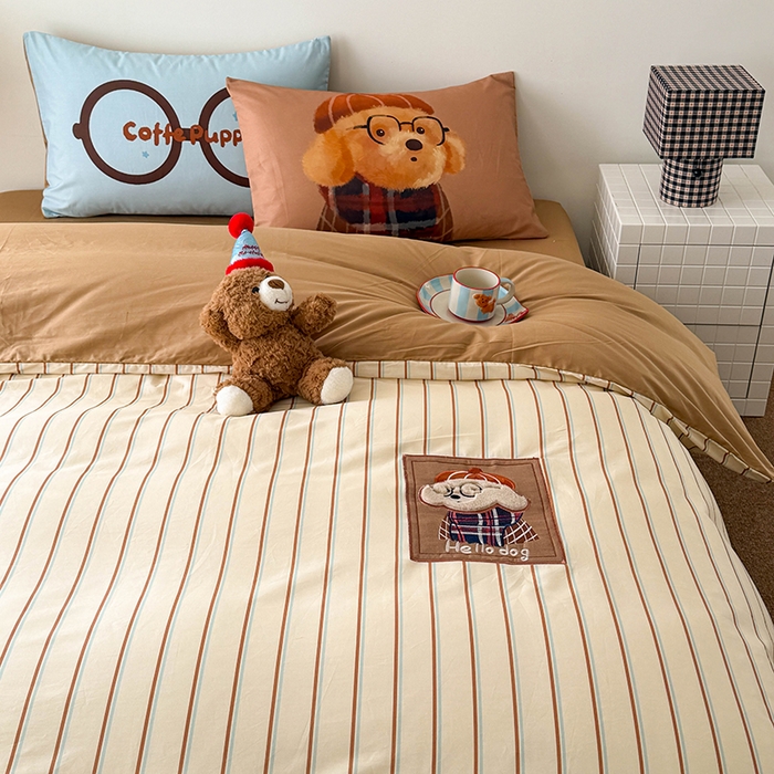 91家纺网 家纺一手货源 找家纺 （总）HL原创 2026春夏新款全棉纯棉13372活性数码贴布绣四件套