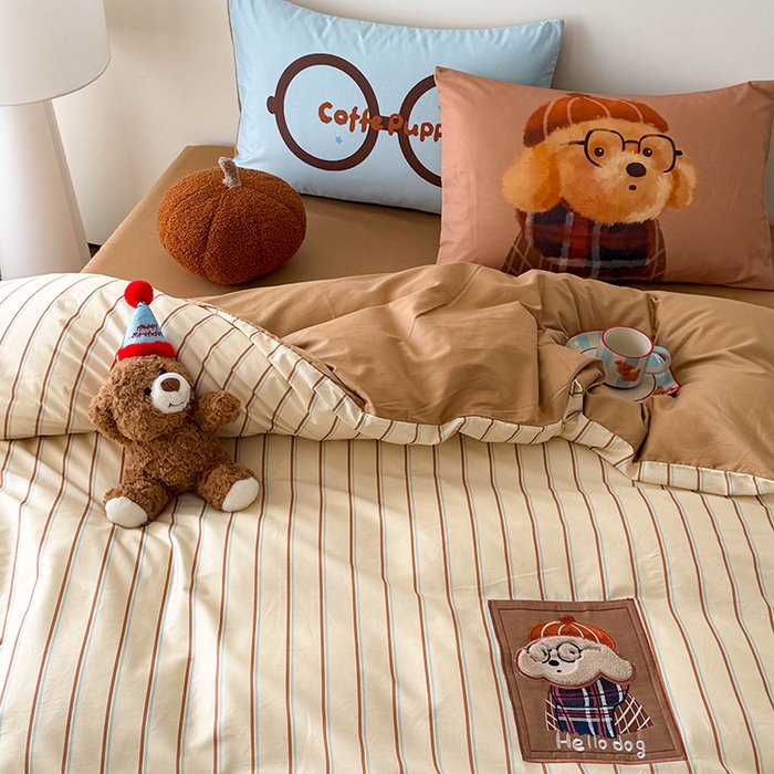 91家纺网 家纺一手货源 找家纺 （总）HL原创 2026春夏新款全棉纯棉13372活性数码贴布绣四件套