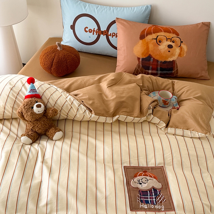 91家纺网 家纺一手货源 找家纺 （总）HL原创 2026春夏新款全棉纯棉13372活性数码贴布绣四件套