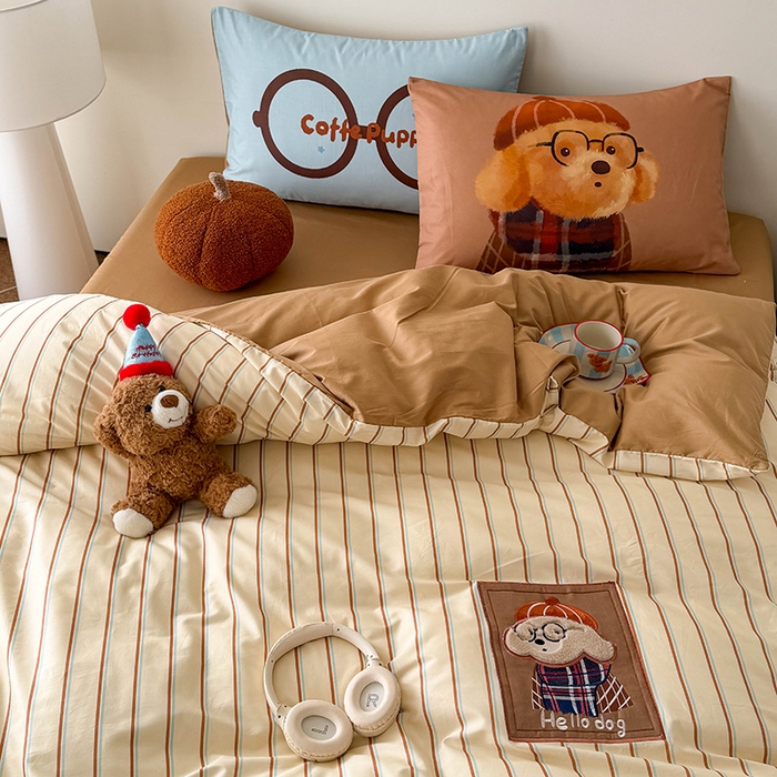 91家纺网 家纺一手货源 找家纺 （总）HL原创 2026春夏新款全棉纯棉13372活性数码贴布绣四件套