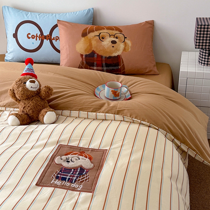 91家纺网 家纺一手货源 找家纺 （总）HL原创 2026春夏新款全棉纯棉13372活性数码贴布绣四件套