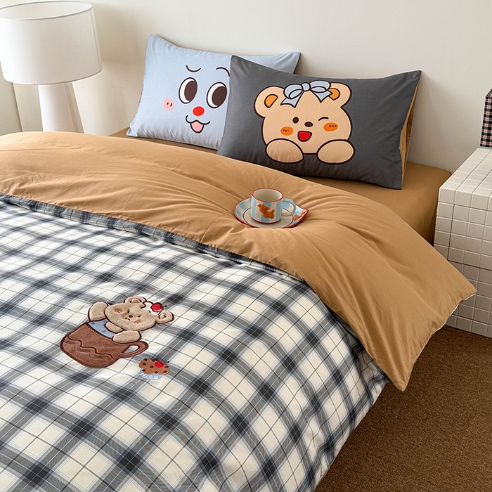 91家纺网 家纺一手货源 找家纺 （总）HL原创 2026春夏新款全棉纯棉13372活性数码贴布绣四件套