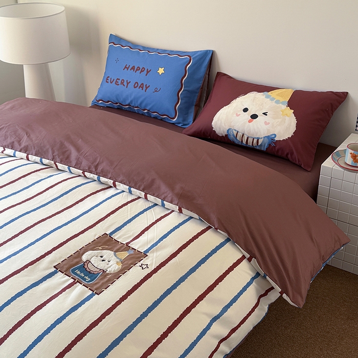 91家纺网 家纺一手货源 找家纺 （总）HL原创 2026春夏新款全棉纯棉13372活性数码贴布绣四件套