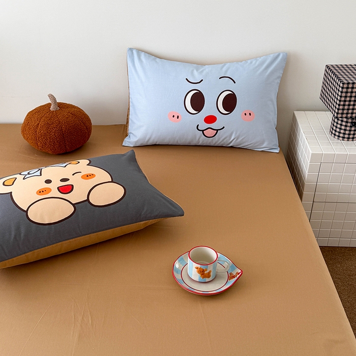 91家纺网 家纺一手货源 找家纺 HL原创 2026春夏新款全棉纯棉13372活性数码贴布绣四件套 茶杯熊