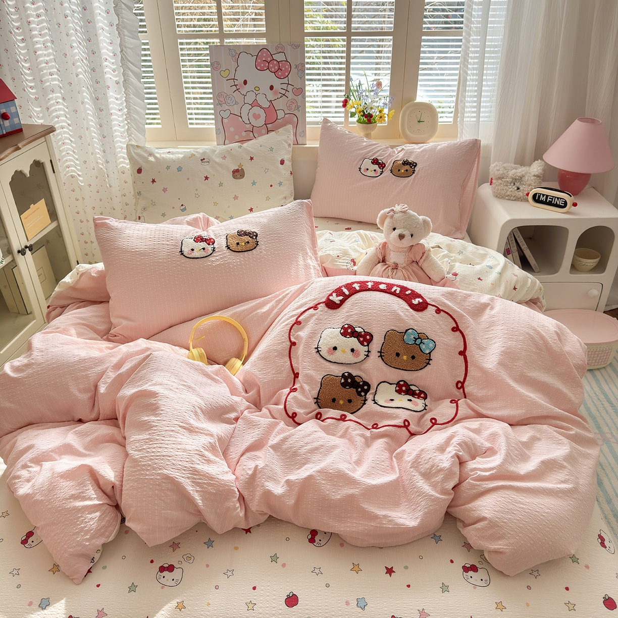 91家纺网 家纺一手货源 找家纺 （总）优承佳生活馆 2026新款高克重超柔泡芙双层纱面料卡通毛巾绣三件套四件套单被套系列