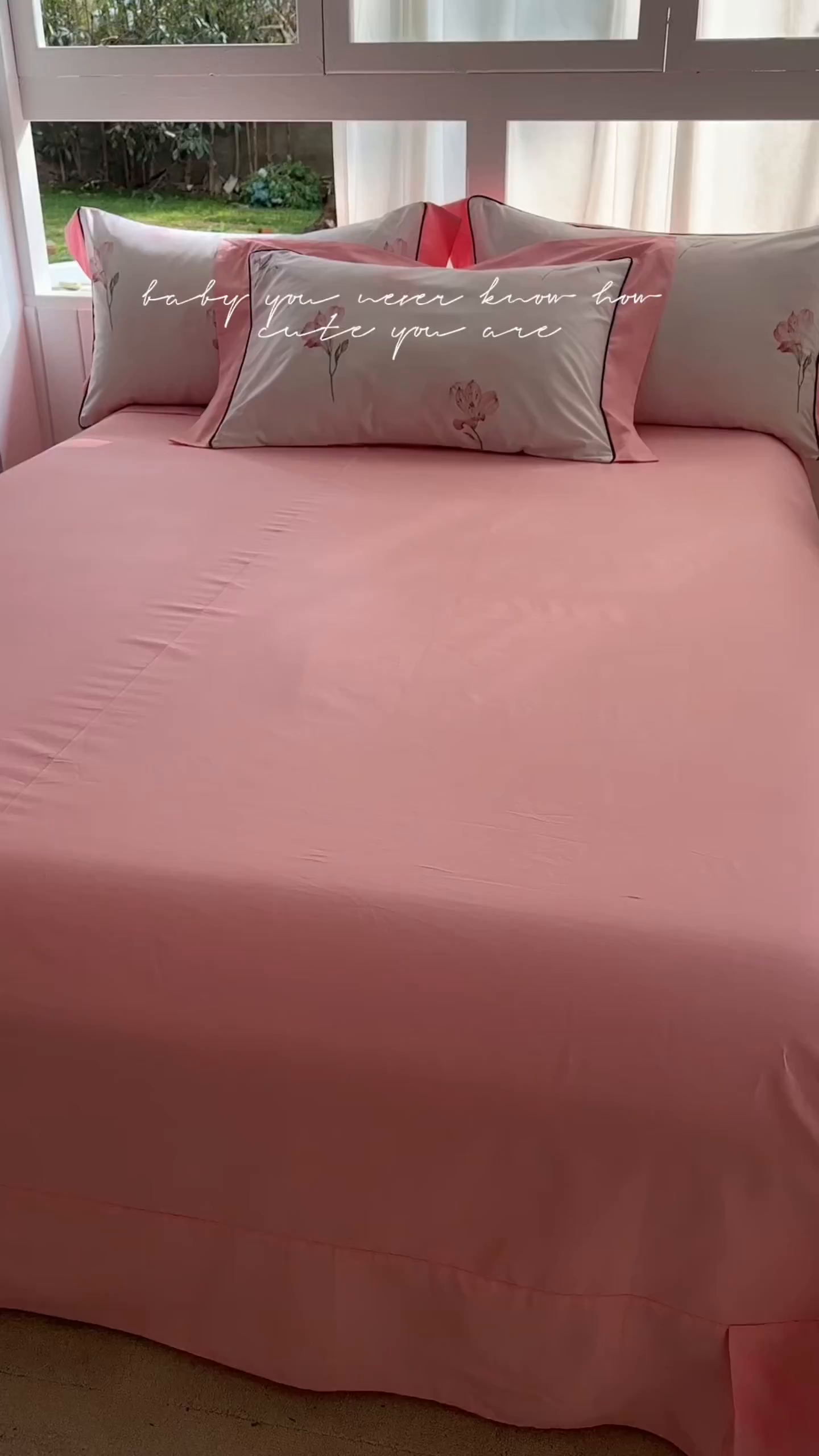 91家纺网 家纺一手货源 找家纺 7V 2026新款嵌绳宽边纯棉四件套13376全棉小清新喷气宽幅长绒棉被套床单床笠套件 一见倾心