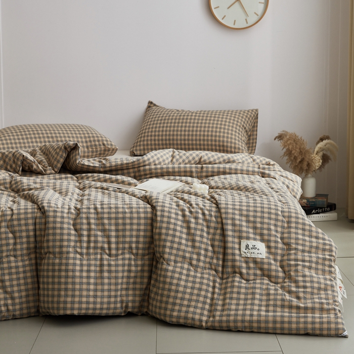 91家纺网 家纺一手货源 找家纺 （总）尊妙被业 2026新款全棉色织水洗棉春秋被夏被-叠拍