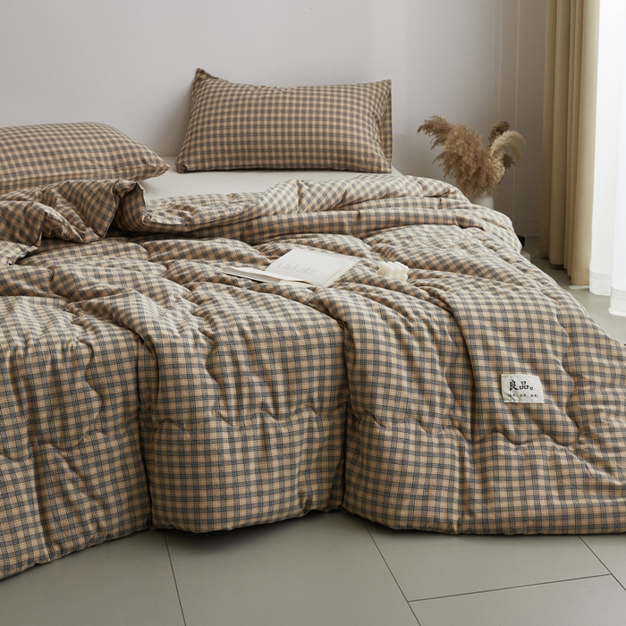 91家纺网 家纺一手货源 找家纺 （总）尊妙被业 2026新款全棉色织水洗棉春秋被夏被-叠拍