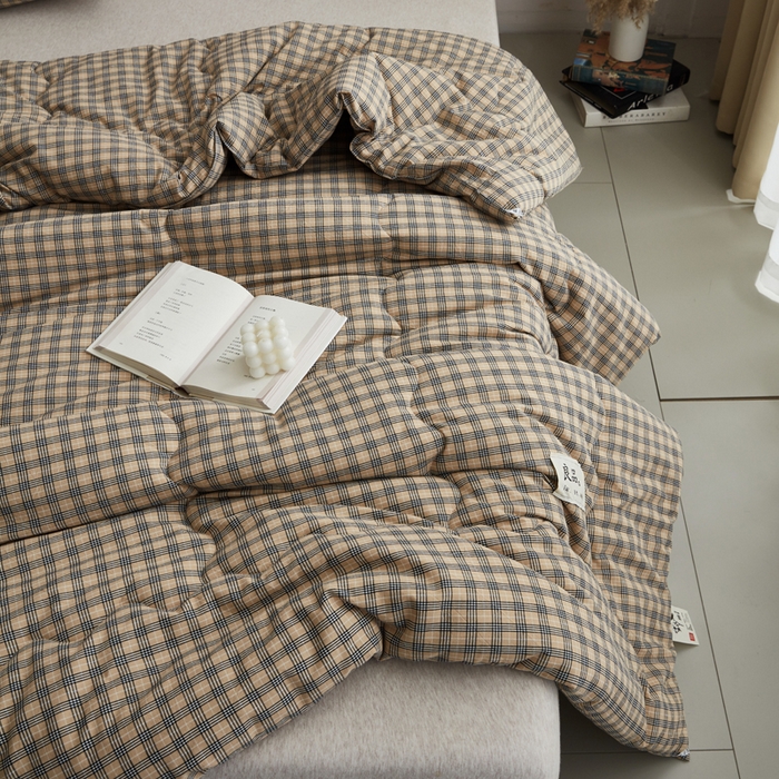 91家纺网 家纺一手货源 找家纺 （总）尊妙被业 2026新款全棉色织水洗棉春秋被夏被-叠拍