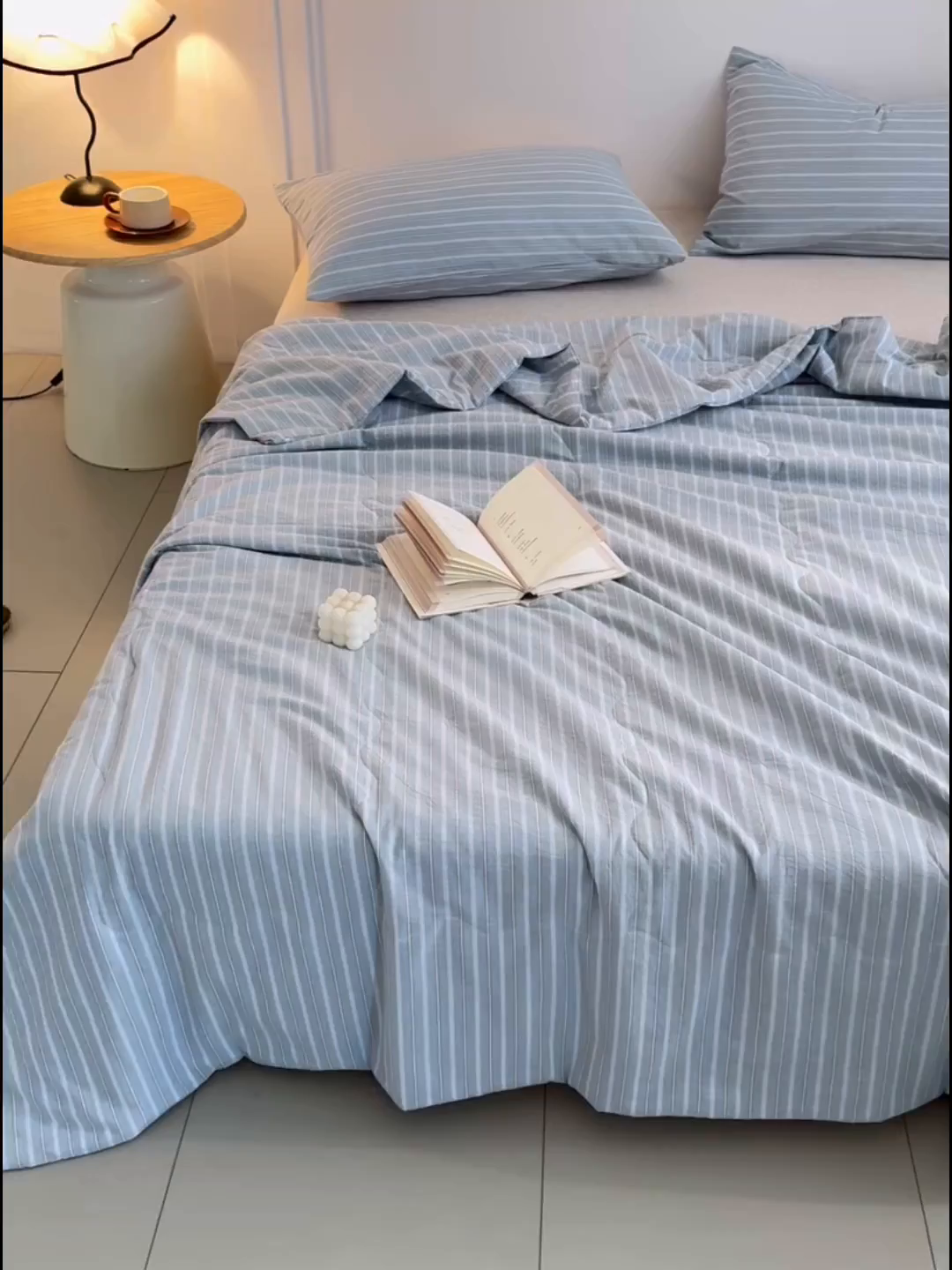 91家纺网 家纺一手货源 找家纺 尊妙被业 2026新款全棉色织水洗棉春秋被夏被-叠拍 乐事-兰