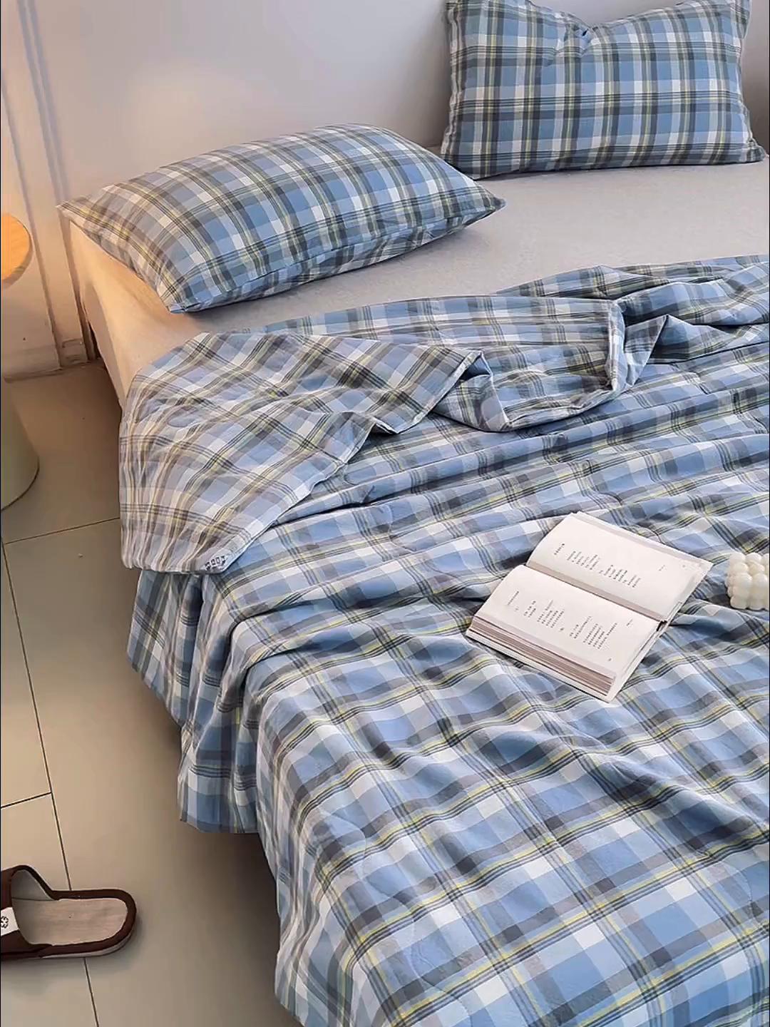 91家纺网 家纺一手货源 找家纺 尊妙被业 2026新款全棉色织水洗棉春秋被夏被-叠拍 莫妮-兰