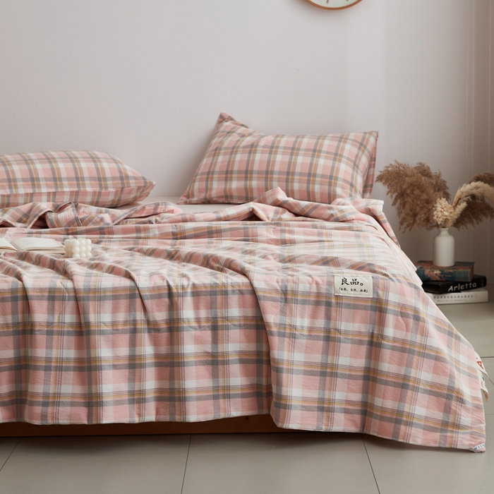 91家纺网 家纺一手货源 找家纺 尊妙被业 2026新款全棉色织水洗棉春秋被夏被-叠拍 莫妮-玉