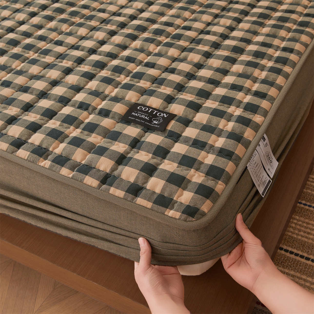 91家纺网 家纺一手货源 找家纺 （总）3C 2026新款全棉水洗棉棉花夹棉床笠