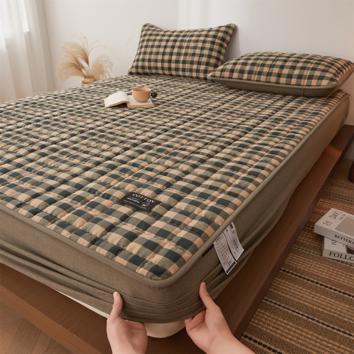 91家纺网 家纺一手货源 找家纺 （总）3C 2026新款全棉水洗棉棉花夹棉床笠