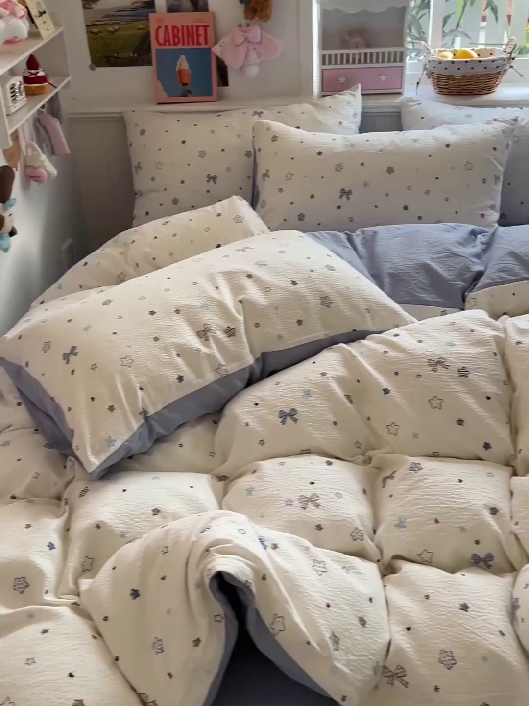 91家纺网 家纺一手货源 找家纺 （总）N先生+V 13814689556 发大图/买家秀 2026春夏新款泡芙云感双层纱四件套