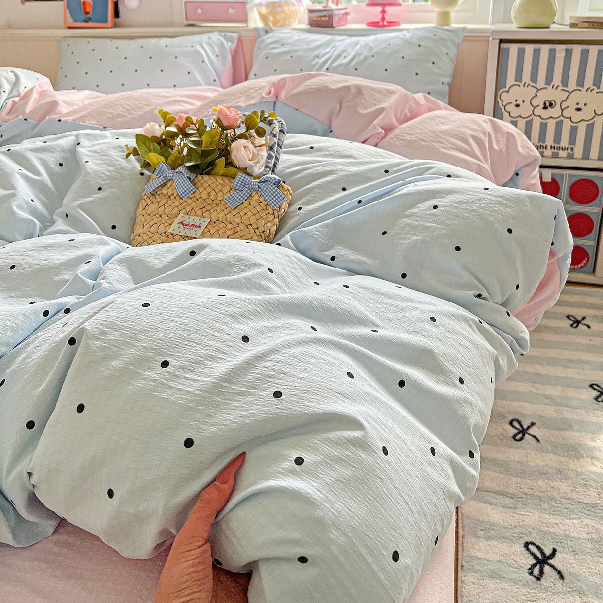 91家纺网 家纺一手货源 找家纺 （总）N先生+V 13814689556 发大图/买家秀 2026春夏新款泡芙云感双层纱四件套