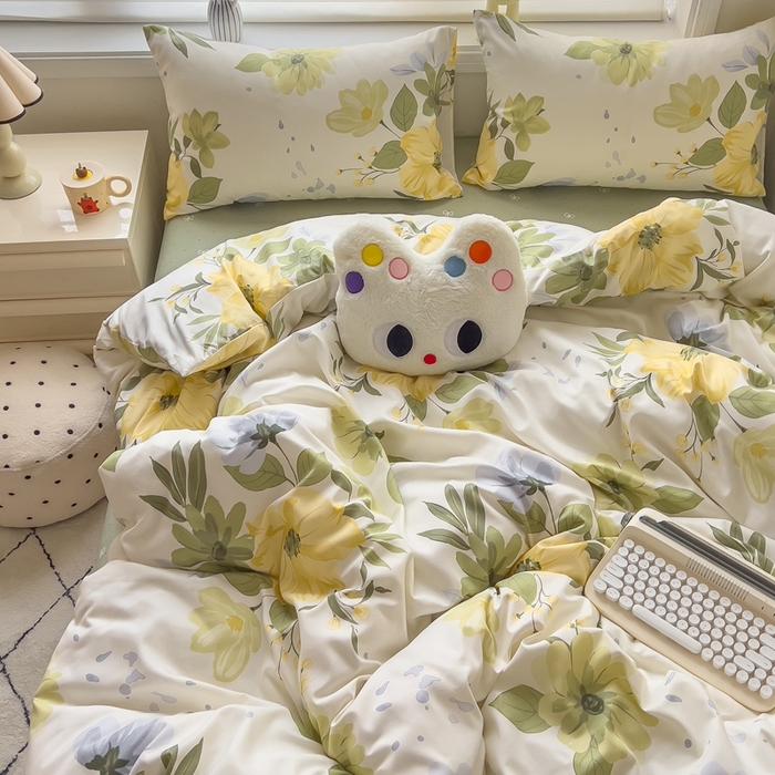 91家纺网 家纺一手货源 找家纺 （总）灿哈家纺 植物羊绒加厚磨毛水洗棉亲肤棉四件套套件单被套单品