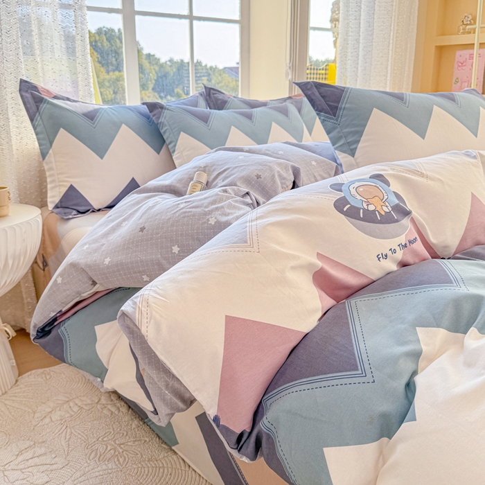 91家纺网 家纺一手货源 找家纺 （总）禧安居 2025新款高支高密活性印染全棉印花四件套全棉四件套三件套被套（支持定制尺寸）