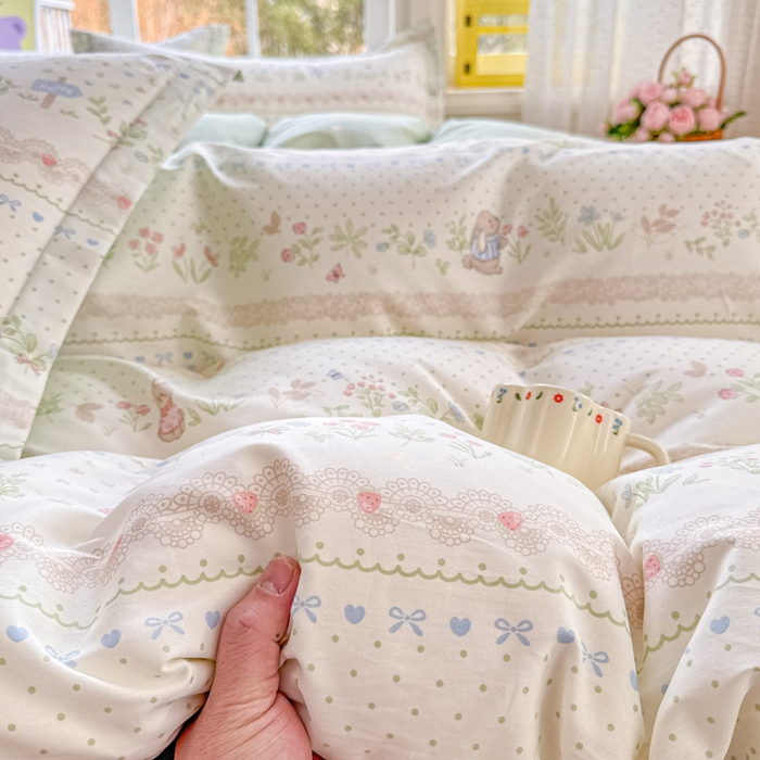 91家纺网 家纺一手货源 找家纺 禧安居 2025新款高支高密活性印染全棉印花四件套全棉四件套三件套被套（支持定制尺寸）丛林夏梦