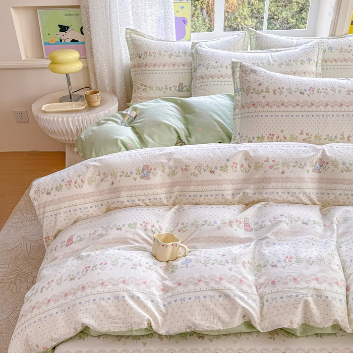 91家纺网 家纺一手货源 找家纺 禧安居 2025新款高支高密活性印染全棉印花四件套全棉四件套三件套被套（支持定制尺寸）丛林夏梦