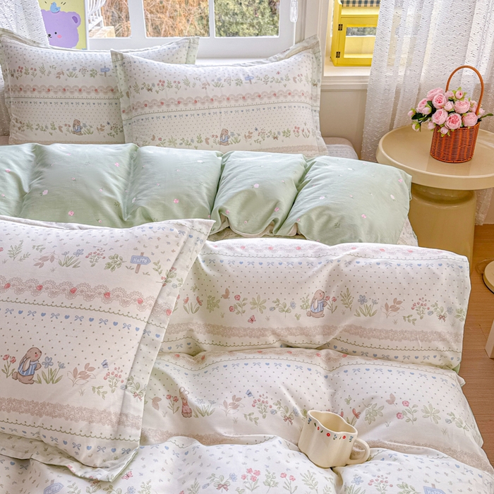 91家纺网 家纺一手货源 找家纺 禧安居 2025新款高支高密活性印染全棉印花四件套全棉四件套三件套被套（支持定制尺寸）丛林夏梦