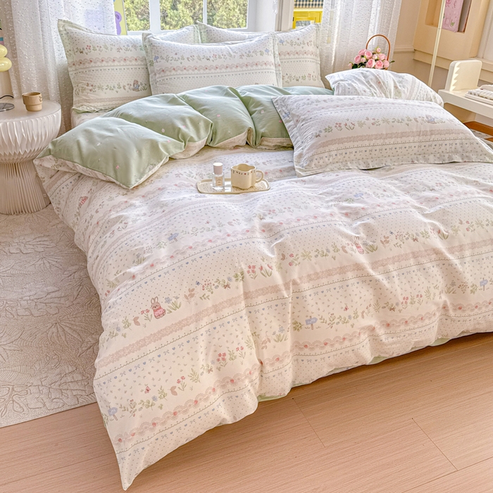 91家纺网 家纺一手货源 找家纺 禧安居 2025新款高支高密活性印染全棉印花四件套全棉四件套三件套被套（支持定制尺寸）丛林夏梦