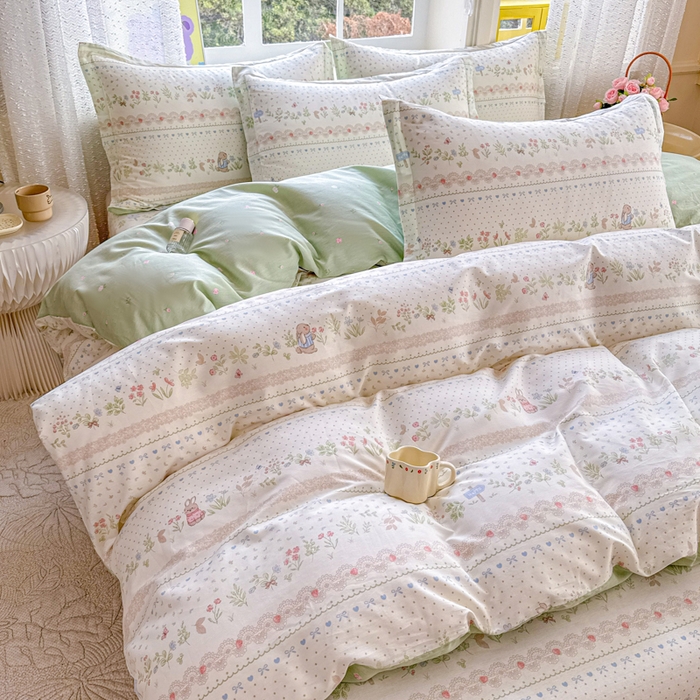 91家纺网 家纺一手货源 找家纺 禧安居 2025新款高支高密活性印染全棉印花四件套全棉四件套三件套被套（支持定制尺寸）丛林夏梦