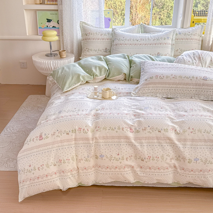 91家纺网 家纺一手货源 找家纺 禧安居 2025新款高支高密活性印染全棉印花四件套全棉四件套三件套被套（支持定制尺寸）丛林夏梦