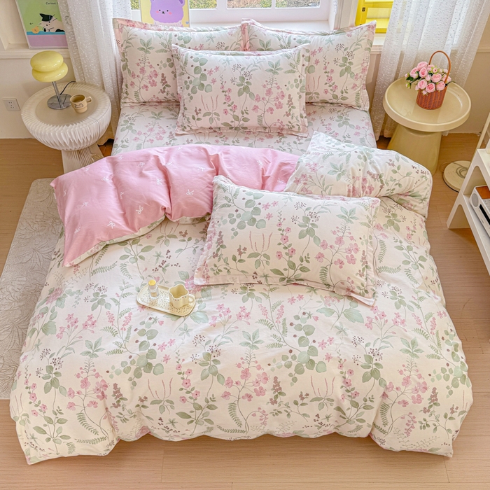 91家纺网 家纺一手货源 找家纺 禧安居 2025新款高支高密活性印染全棉印花四件套全棉四件套三件套被套（支持定制尺寸）花春城